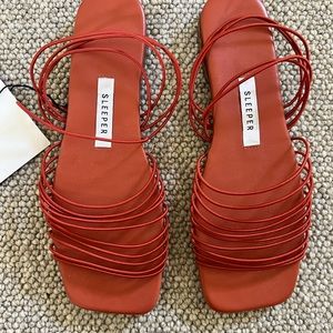 Sleeper macaroni sandals in terracotta NWT size 37